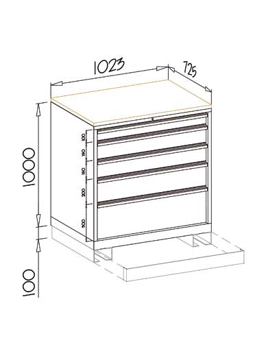 Drawer cabinet for heavy loads
